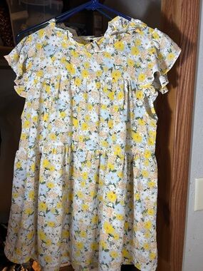 JODIFL Yellow Floral Tiered Blouse